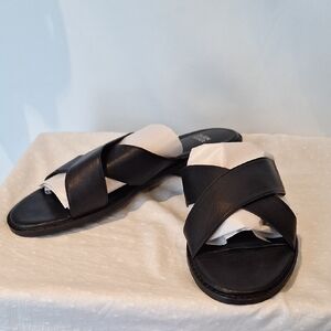 Eileen Fisher Black Minimalist Slide Sandals Size 11